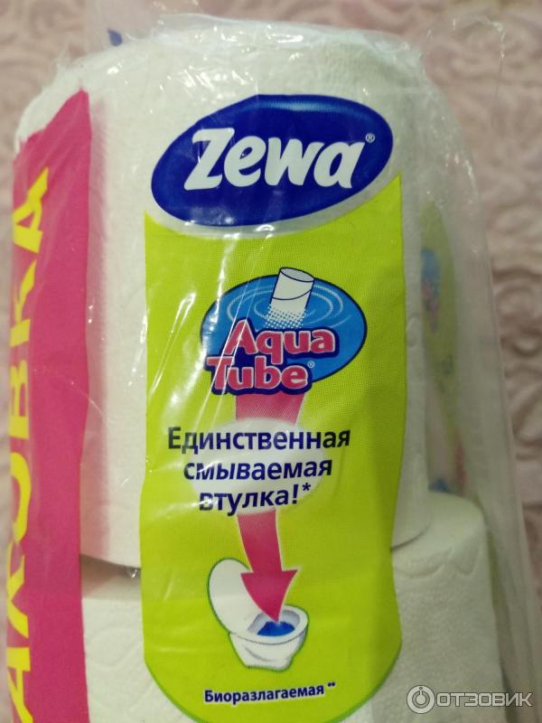 Туалетная бумага Zewa Плюс Aqua Tube фото