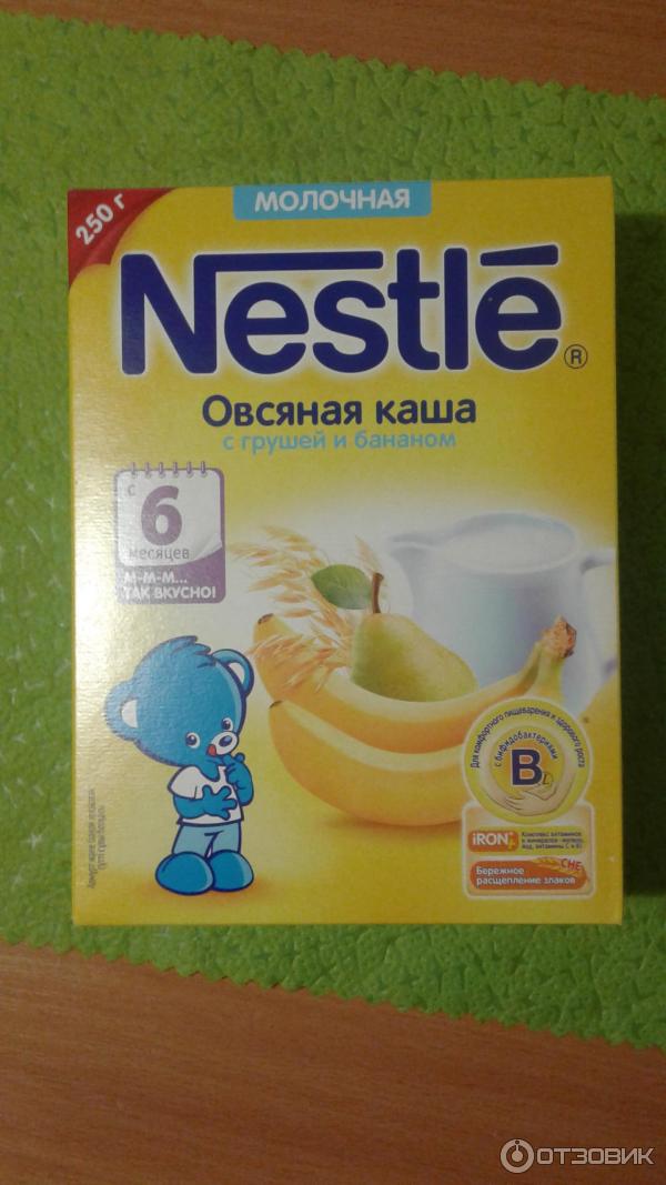 Каша Nestle молочная овсяная с грушей и бананом фото