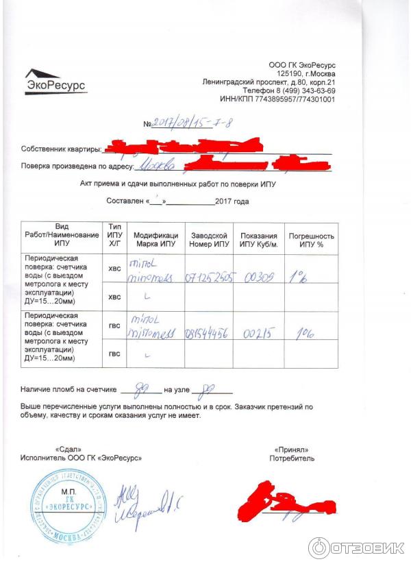 Протокол поверки счетчика воды образец - Collection78.ru
