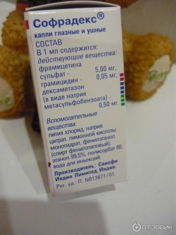 Софрадекс Ушные Цена