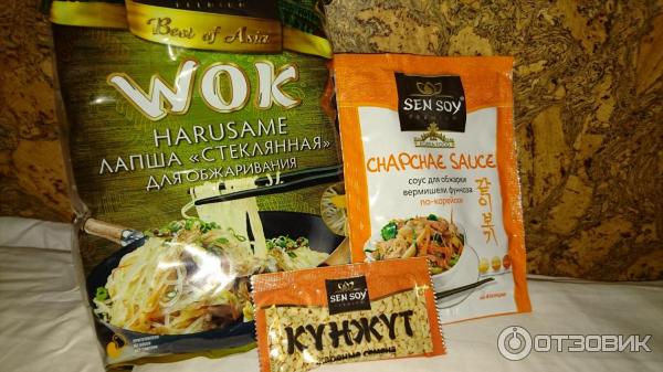 Бобовая лапша с соусом Чапче по-корейски Sen Soy Лапша Wok фото