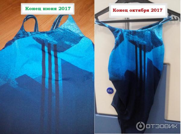 Слитный женский купальник Adidas Infinitex Graphic - тест-драйв - качество ткани - сохранность цвета и эластичности