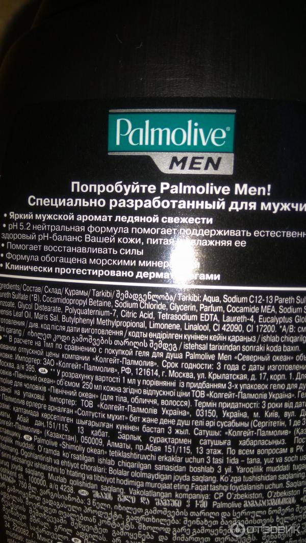 Гель для душа Palmolive Men 3 в 1 Северный океан освежающий фото