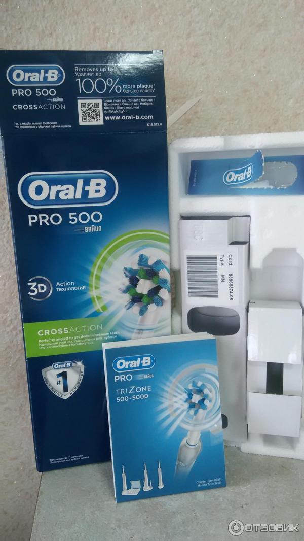 Электрическая зубная щетка Oral-B Pro 500 CrossAction фото