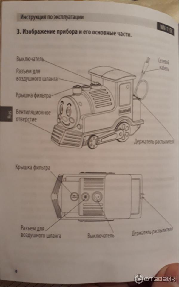 Ингалятор B.WELL WN-115K в виде паровозика фото