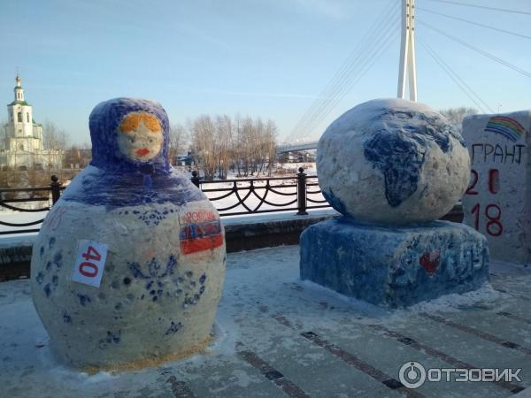 Битва снеговиков на набережной Тюмень