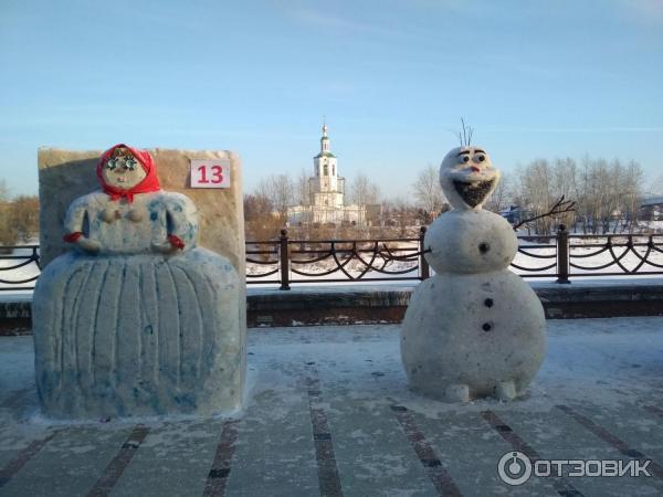 Битва снеговиков на набережной Тюмень